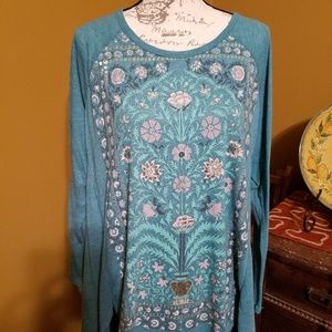 Lucky Brands Boho Metallic tunic top